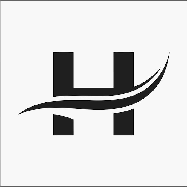 Vector h letter and wave logo vector