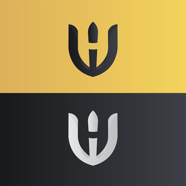 H trident logo is modern luxurious and simple suitable for various brand logos