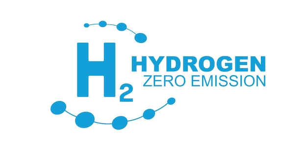 H2 Hydrogen energy power logo icon isolated on blue background H2 sign Vector illustration Eps 10 vector file