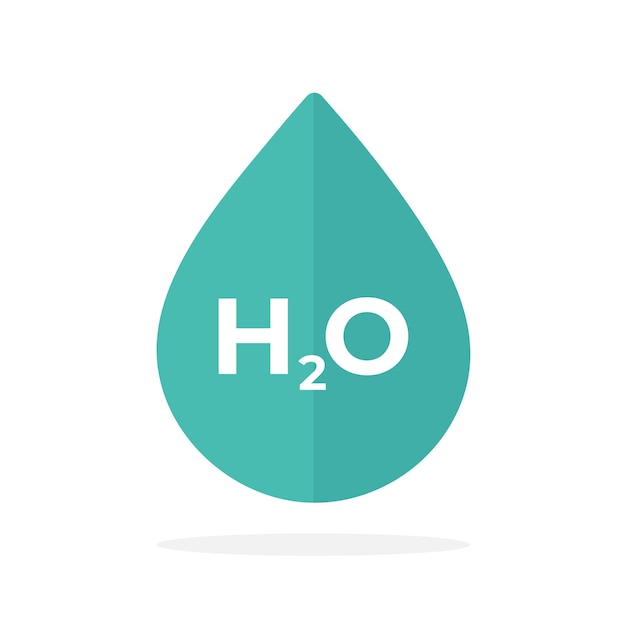 H2O Water drop vector icon water icon line art design. Aqua symbol.