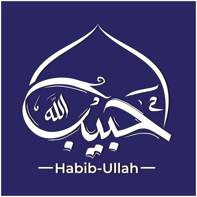 Habib Ullah Name Name of Prophet Muhammad SAW Islamic Art Habib Calligraphy