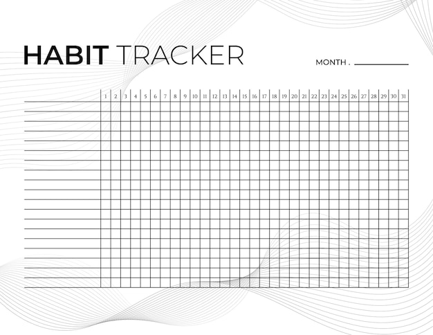 Habit Tracker Monthly planner habit tracker template