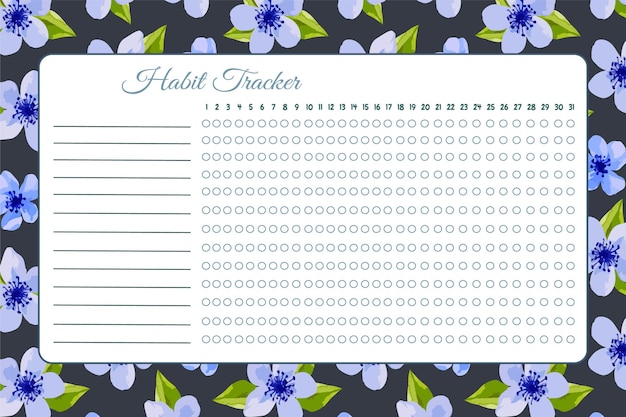 Habit tracker template