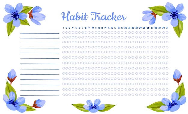 Habit tracker template