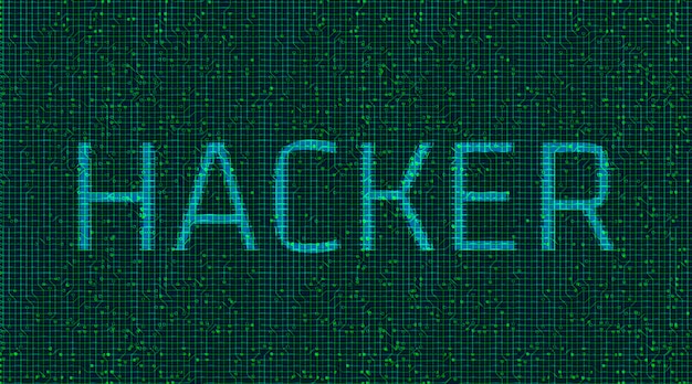 Vector hacked with binary security technology background 