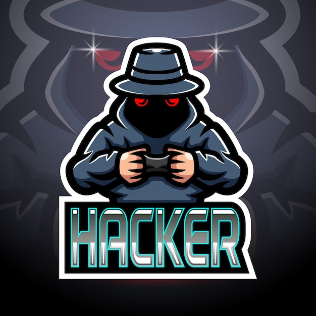 Hacker esport logo mascot design