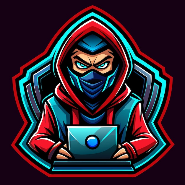 Hacker esport mascot logo design