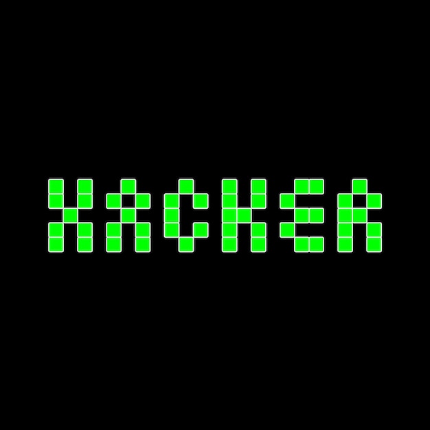 Hacker font cyber thief logo design