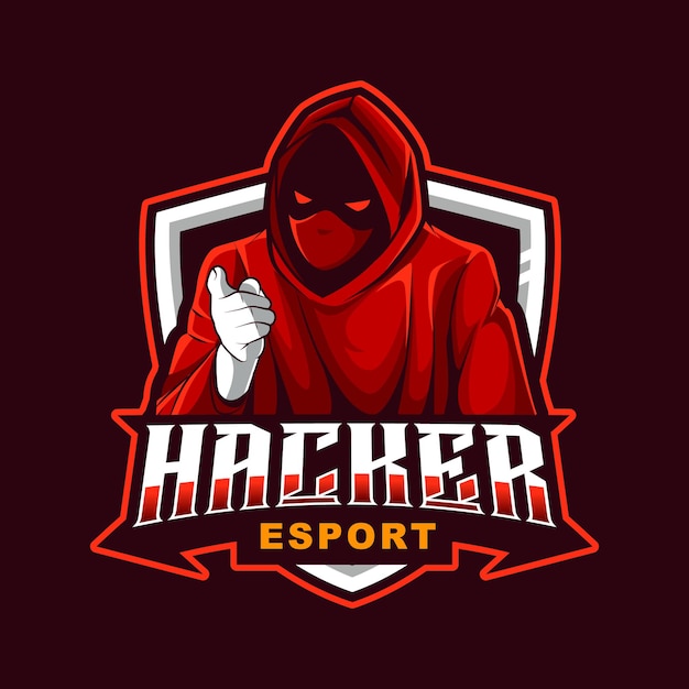 Hacker mascot illustration for sports and esports logo