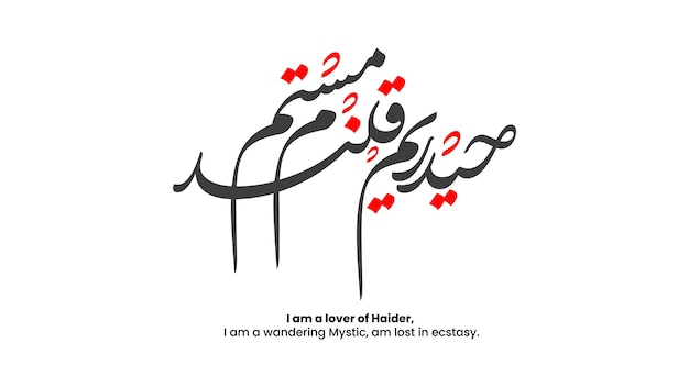 Haiderium Qalandram Mastam I am a lover of Haider I am a wandering Mystic am lost in ecstasy