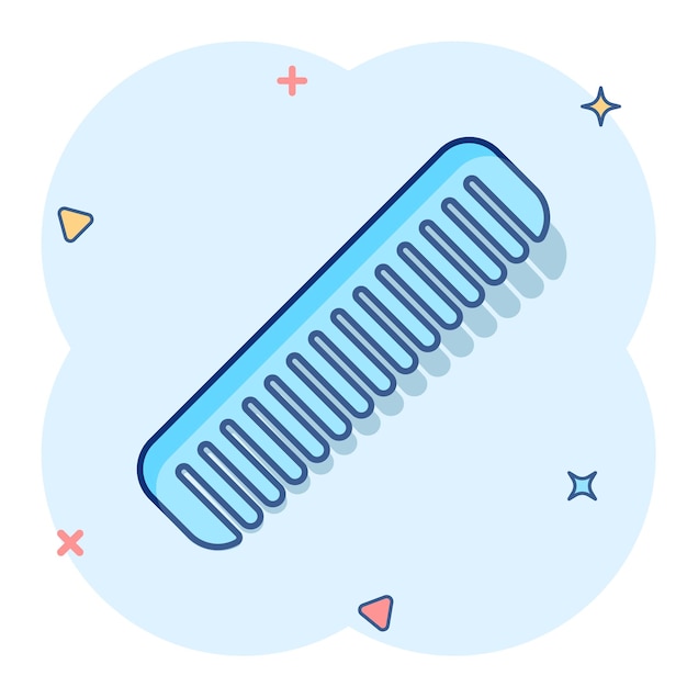 Hair brush icon in comic style