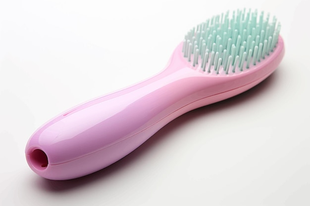 Hair brush on white background