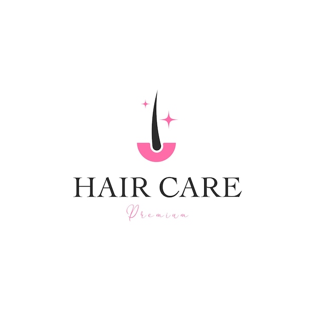 Hair care logo design template vector illustration idea