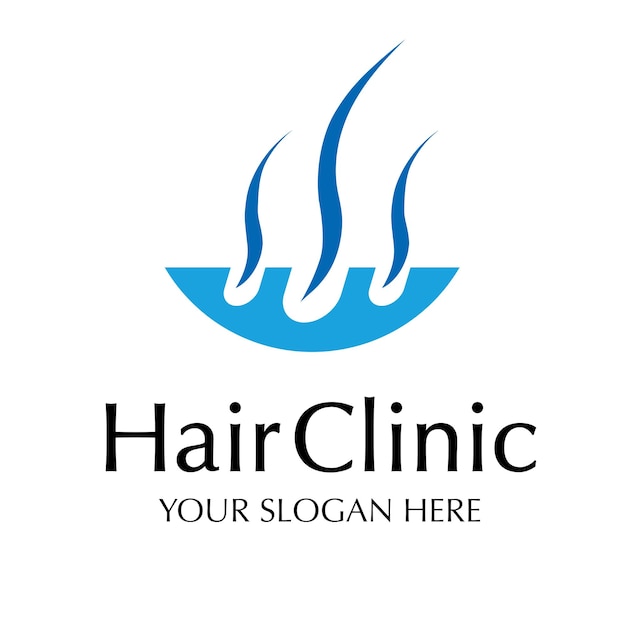 Hair clinic vector logo color style isolated