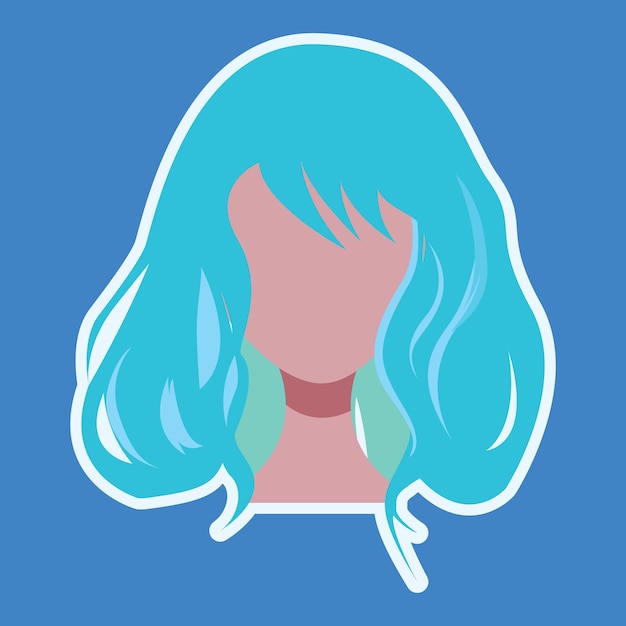 hair color woman mannequin icon illustration background