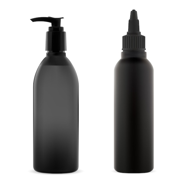 Vector hair cosmetic bottle mockup dye color spray tube