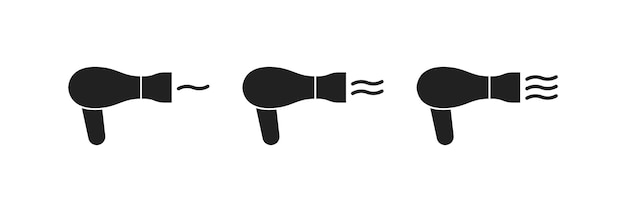 Hair dryer icon set Vector EPS 10