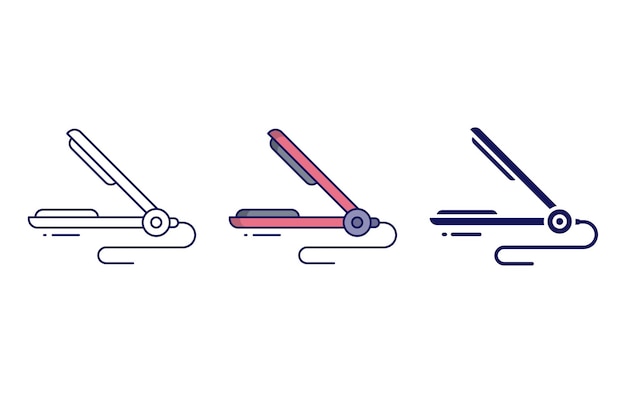 hair iron vector icon