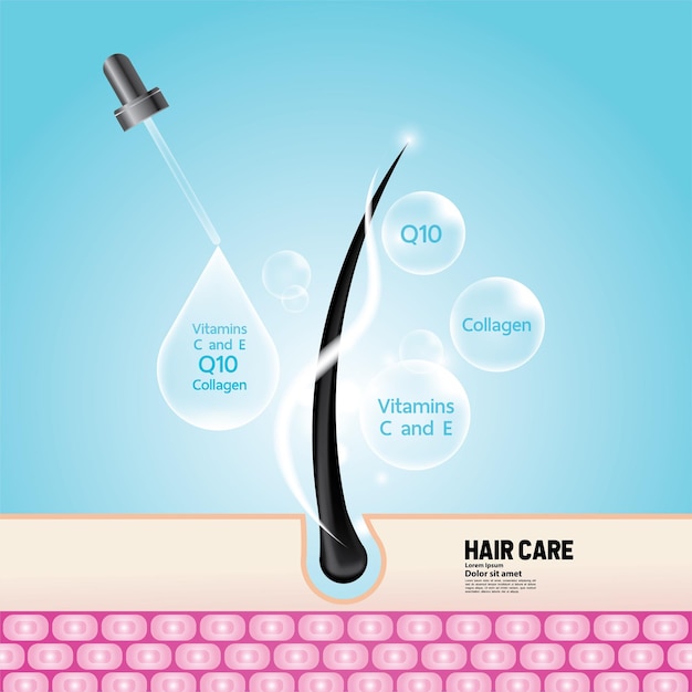 Hair protect and care technology concept.