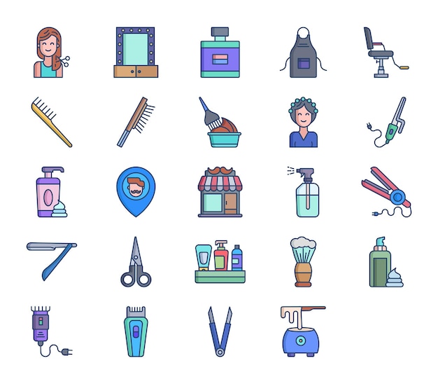 Hair Salon icon set