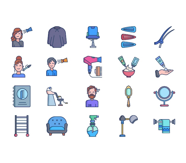 Hair Salon icon set