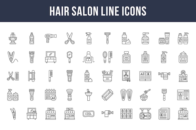 Hair Salon Line Icons