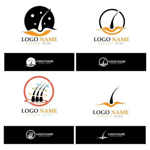 Hair treatment logo hair transplantation logoremoval logo vector image design illustration