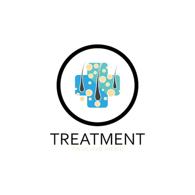 Hair treatment logo hair transplantation logoremoval logo vector image design illustration