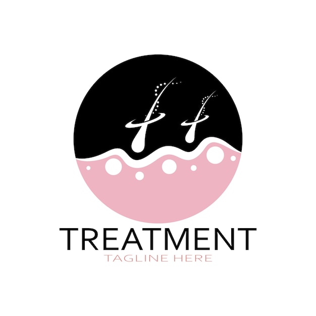 Hair treatment logo hair transplantation logoremoval logo vector image design illustration