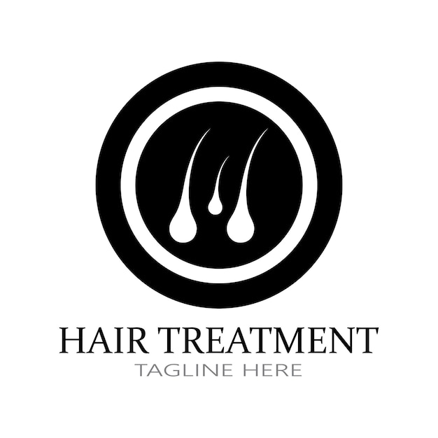 Hair treatment logo removal logo vector image design illustration