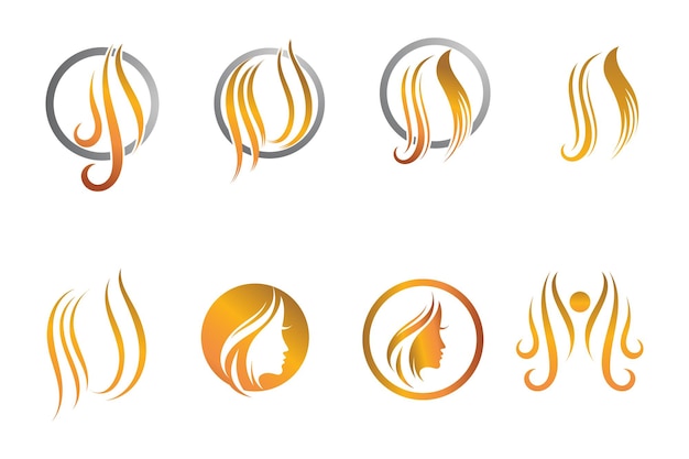 Hair wave logo  icon illustration vector