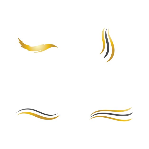 Hair wave logo and symbols vector