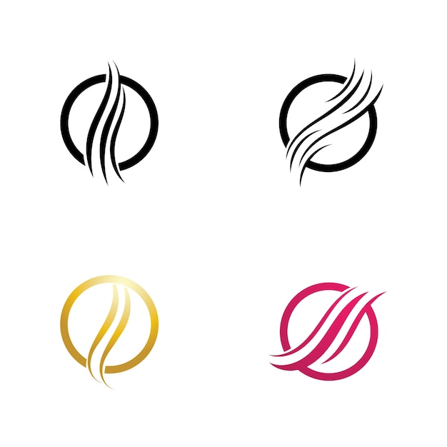 Hair wave logo and symbols vector