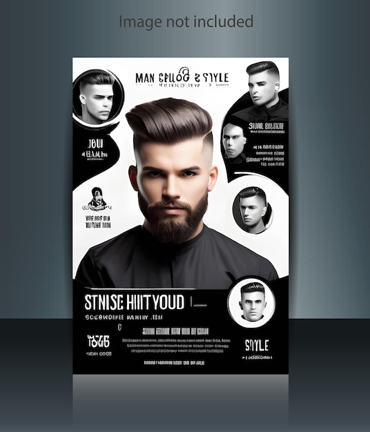 Vector haircut style salon and barber shop flyer