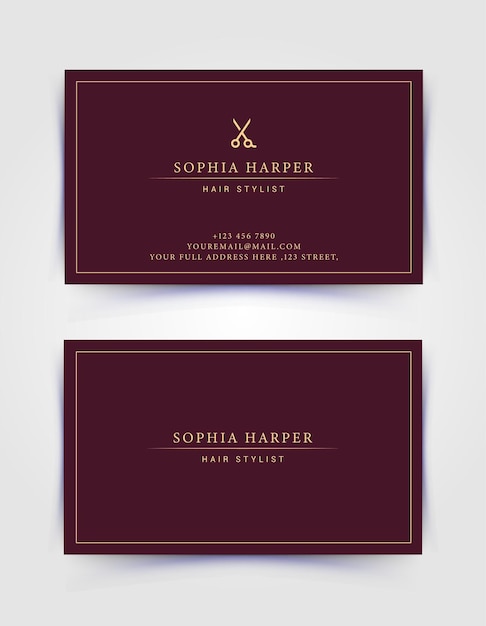 Hairdresser and hair stylist business card design salon business card barbershop business card