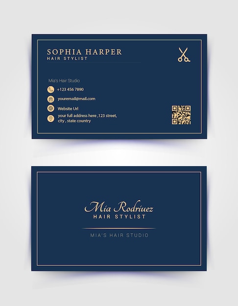 Hairdresser and hair stylist business card design salon business card barbershop business card