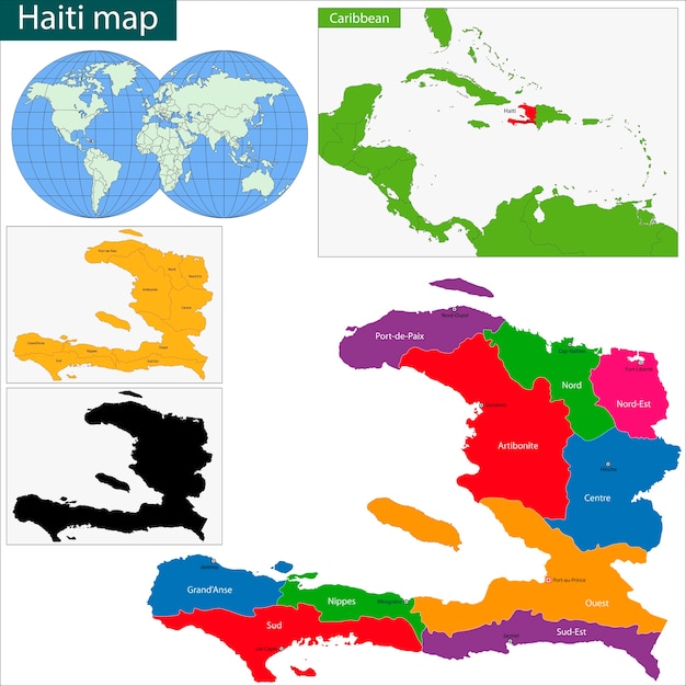 Vector haiti  map