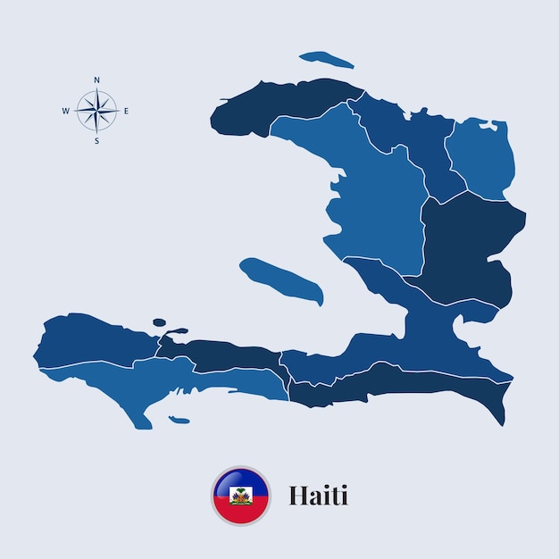 Haiti vector map and flag Flag map of Haiti vector