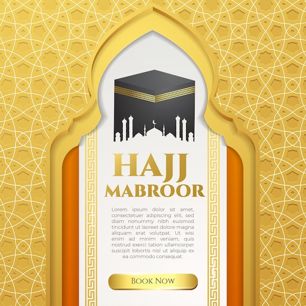 Hajj Mabroor Islamic Background for social media post flyer template