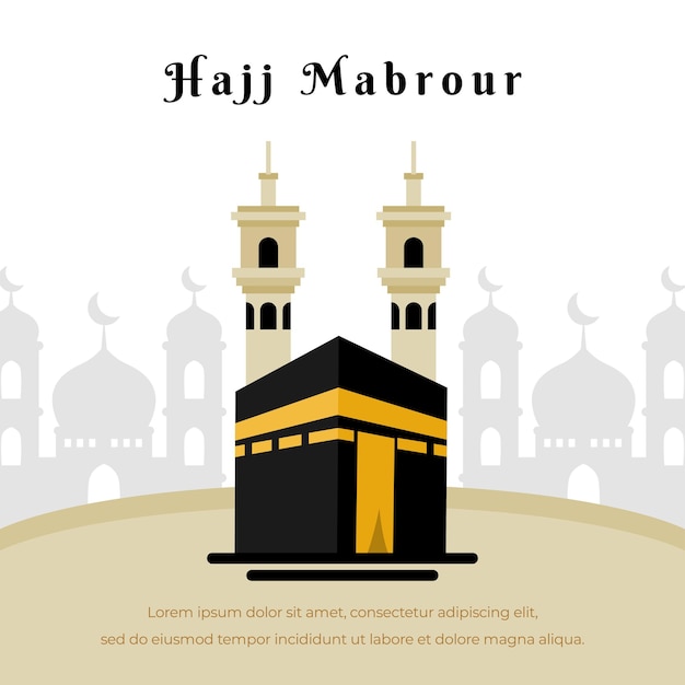 Hajj Mabrour islamic pilgrimage kaaba illustration