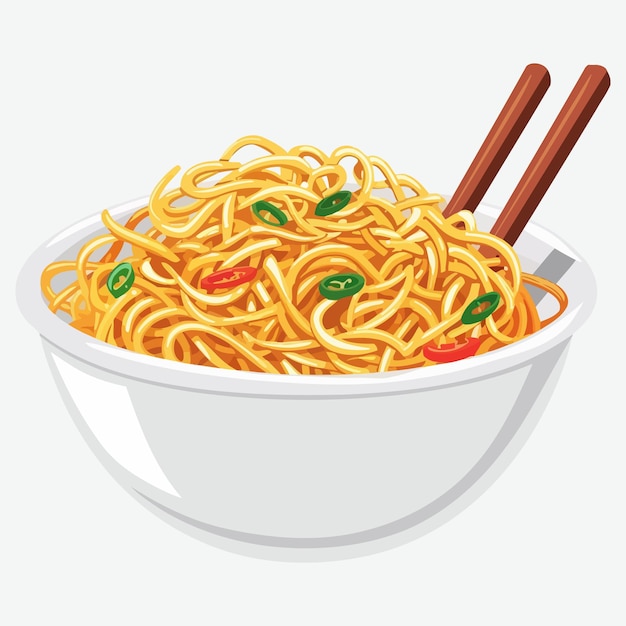 Hakka noodles vector illustration