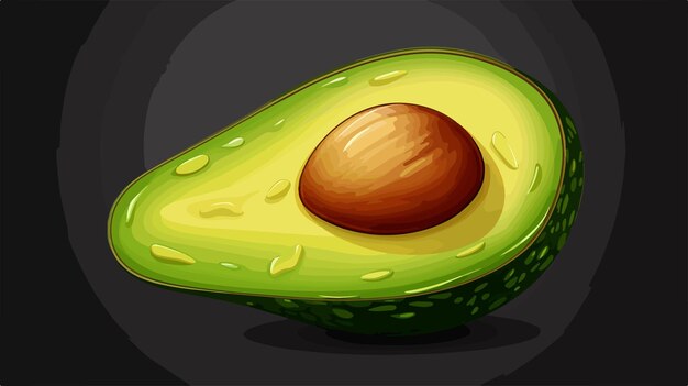 Vector half avocado on white background organic freshness