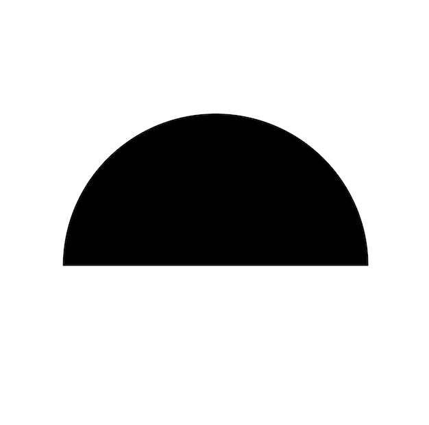 Half Black circle vector icon Black cut circle