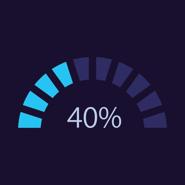 Half circle infographic chart design template for dark theme