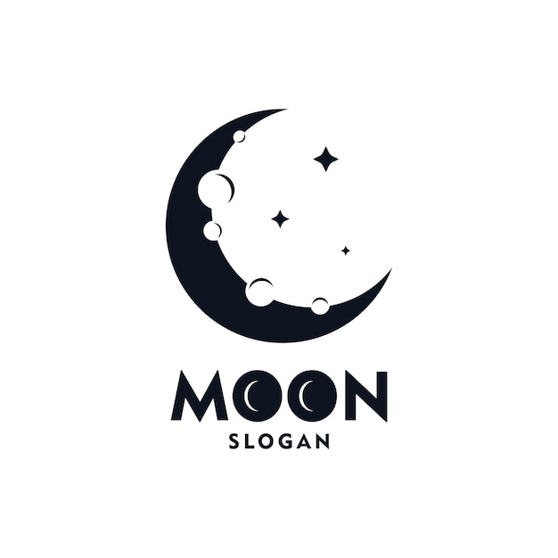 Half moon with stars vector icon