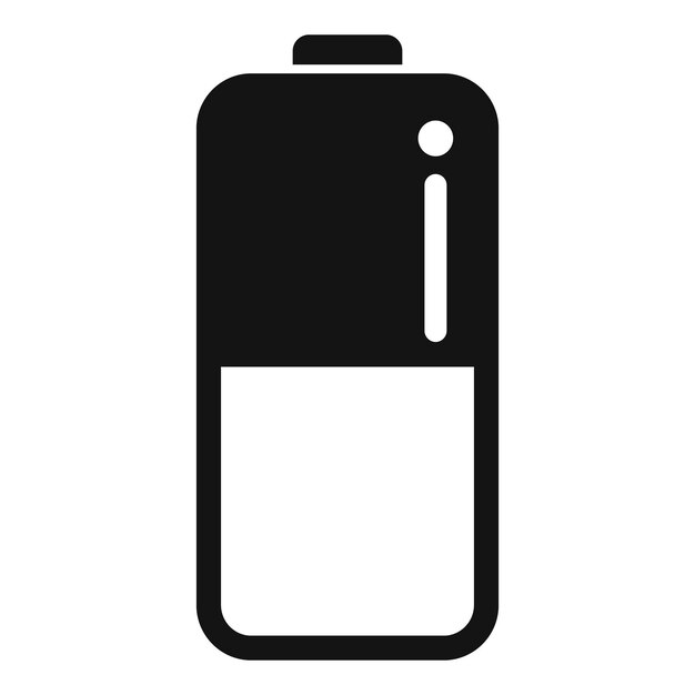 Half status battery icon simple vector Cell half mobile