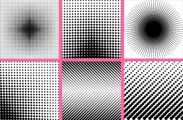 Halftone abstract black and white retro background Abstract grunge grid polka dot halftone backgrou