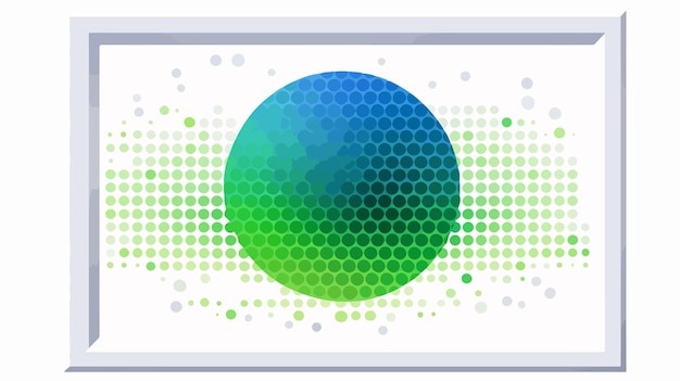 Vector halftone circle certificate pictogram