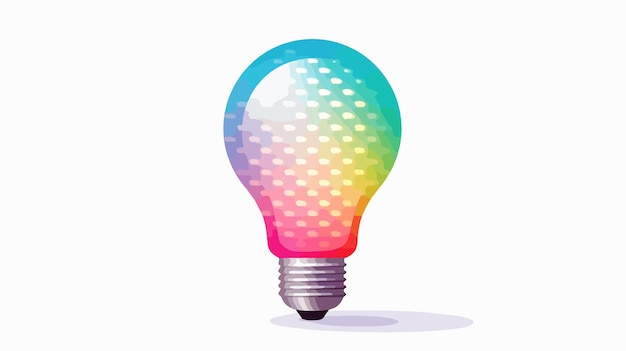 Vector halftone circle light bulb pictogram icon