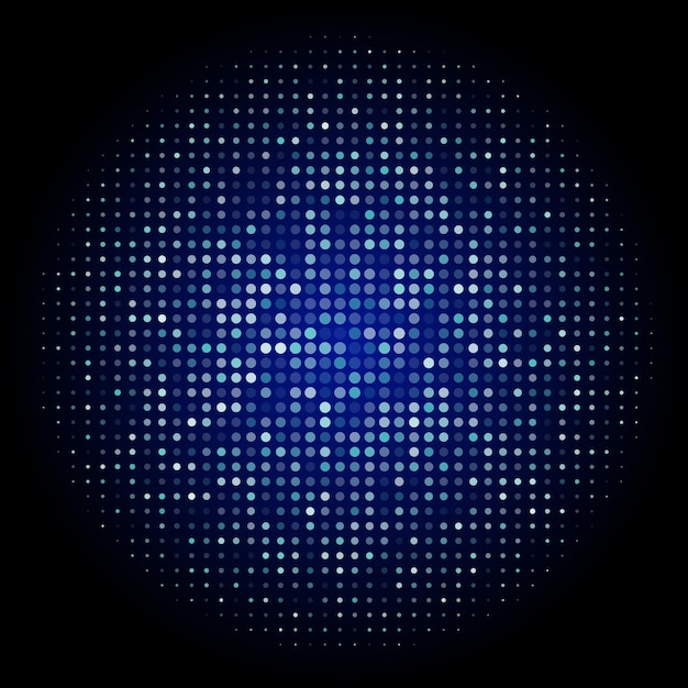 A halftone circle Pop art template Abstract blue halftone background Vector gradation of point textures